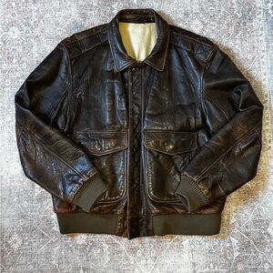 Vintage Leather A-2 Bomber Jacket - L